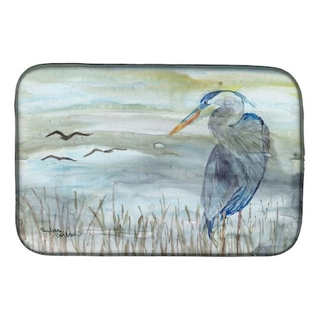 Carolines Treasures Carolines Treasures SC2007DDM Blue Heron Watercolor Dish Drying Mat SC2007DDM